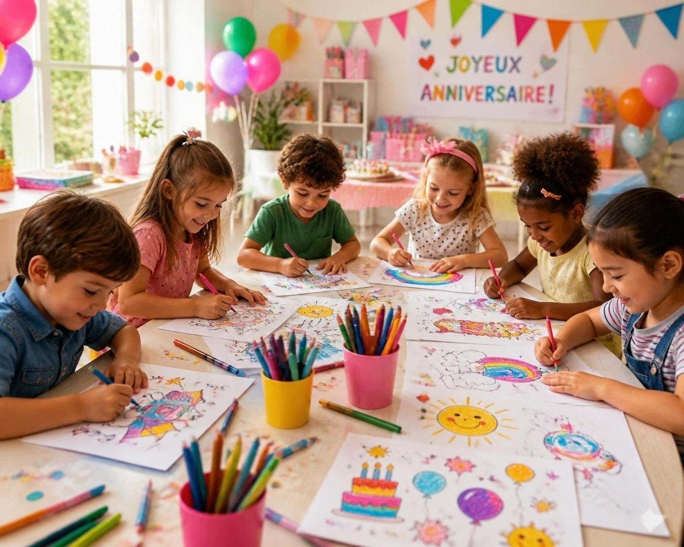 découvrez des idées créatives de coloriage pour animer un anniversaire et occuper les enfants sans écran, favorisant le jeu, la créativité et le partage.