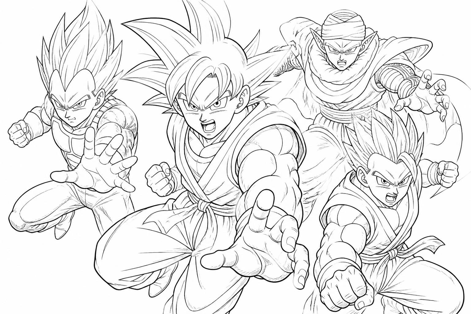 découvrez notre collection de coloriages dbz à imprimer et redonnez vie aux héros emblématiques de dragon ball en ajoutant vos couleurs préférées à ces dessins passionnants.