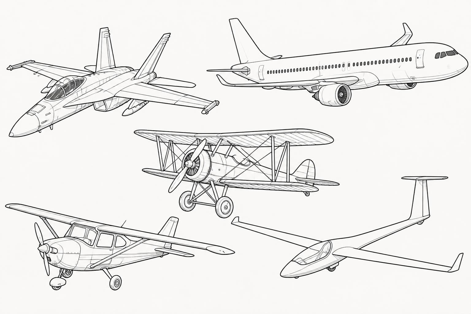 découvrez 5 modèles d'avions à colorier, parfaits pour émerveiller petits et grands passionnés d'aviation. amusez-vous en donnant vie à ces dessins captivants!