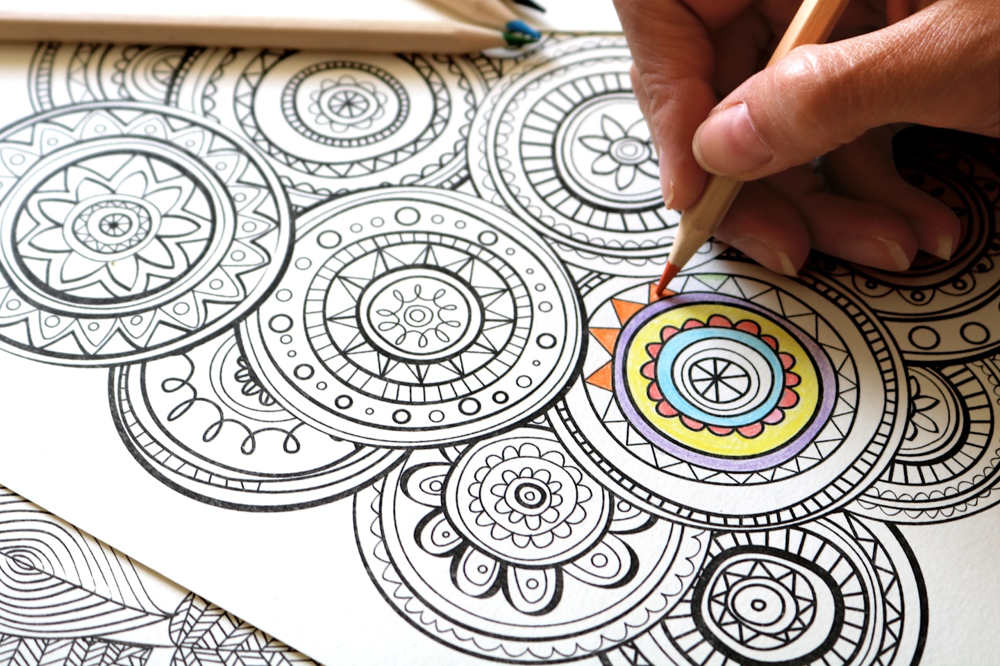Coloring sheets to achieve more relaxation and focus