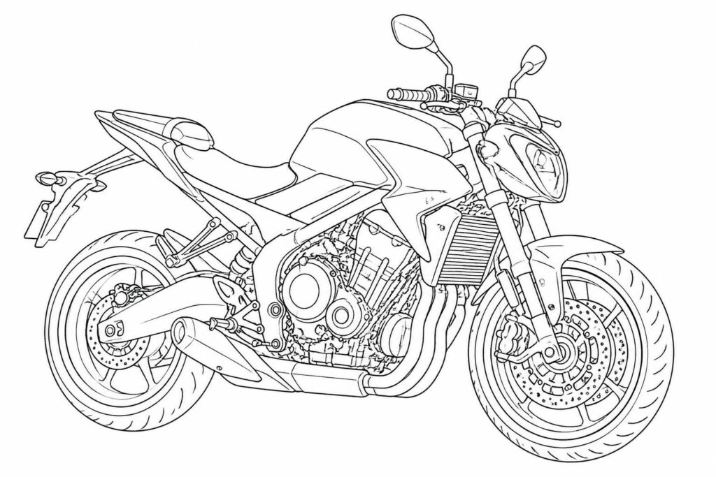 téléchargez gratuitement des dessins de motos à colorier en pdf, parfaits pour les enfants. activité ludique et créative pour petits passionnés de motos.
