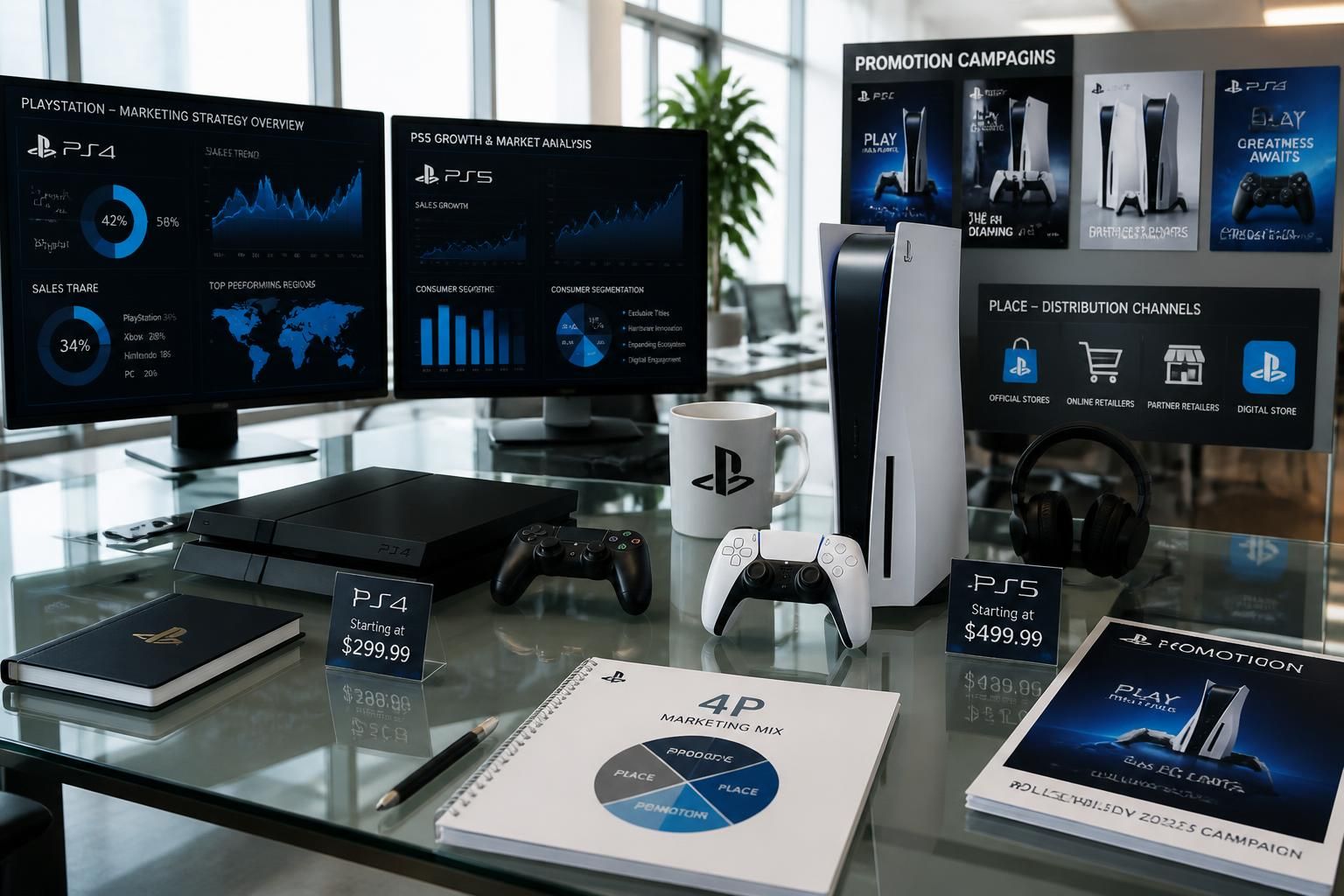 découvrez l'analyse détaillée du marketing mix de playstation, explorant les stratégies employées pour promouvoir les consoles ps4 et ps5 et maximiser leur succès sur le marché.